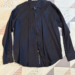 Black Long Sleeve Button-Up Shirt